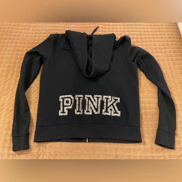 Women’s Limited Edition Victoria’s Secret PINK sequin hoodie size L - Picture 2 of 8